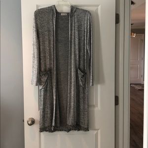 Grey sweater duster